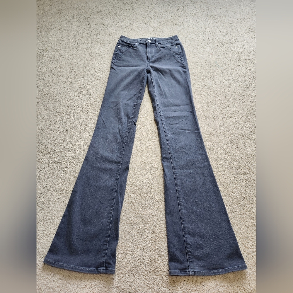 PAIGE Women's Flare Jeans in Dark Gray